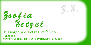 zsofia wetzel business card